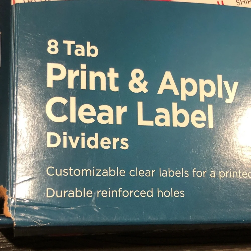 Avery 8 Tab Print & Apply Clear Label Dividers
